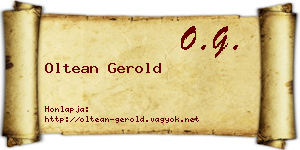 Oltean Gerold névjegykártya